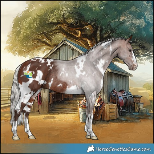 Horse Color:White Spotted Silver Brown Rabicano 