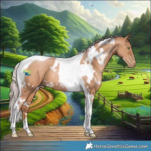 Horse Color:White Spotted Chestnut Pearl Tobiano 