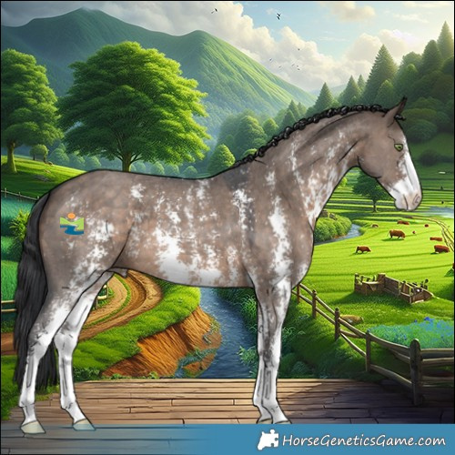 Horse Color:Brown Dun Sabino 