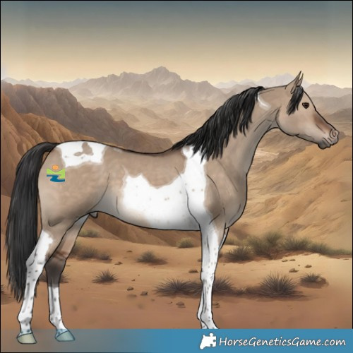 Horse Color:Brown Dun Tobiano 