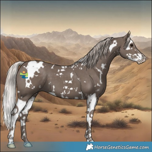 Horse Color:White Spotted Silver Black Splash 