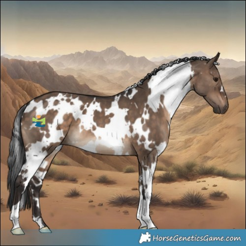 Horse Color:White Spotted Brown Dun 