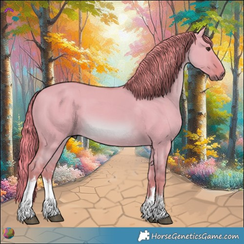 Horse Color:Watercolor White Spotted Red Dun 