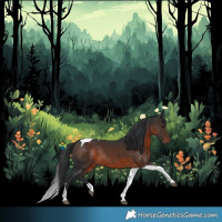 Horse Color:Brown Tobiano Rabicano