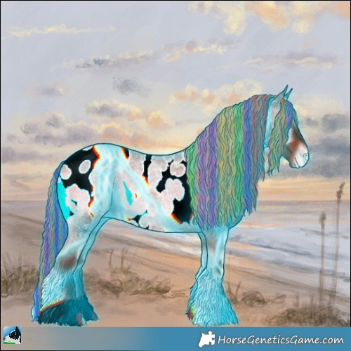 Horse Color:Painted Thunderstruck Liver Red Onyx Roan Appaloosa 
