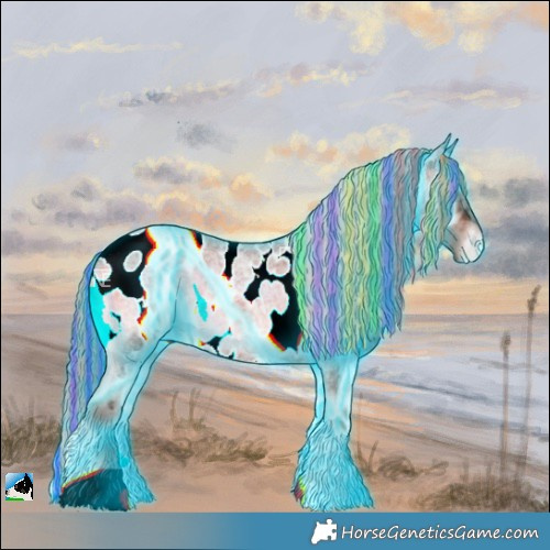 Horse Color:Painted Thunderstruck Liver Red Onyx Roan Near Leopard 