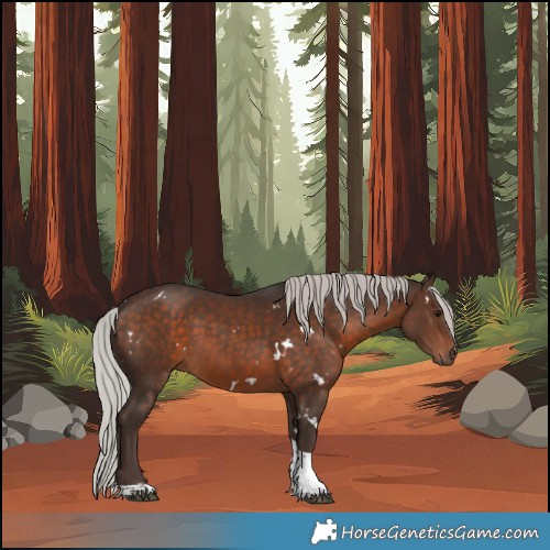 Horse Color:White Spotted Silver Brown Tobiano 