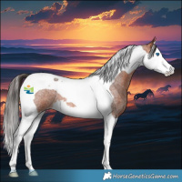 Horse Color:Bay Roan Splash Tobiano 