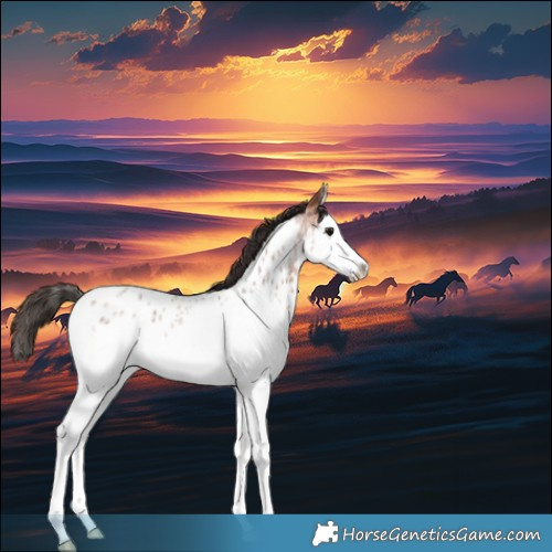 Horse Color:Bay Roan Splash Appaloosa