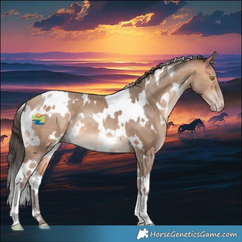 Horse Color:White Spotted Amber Champagne 