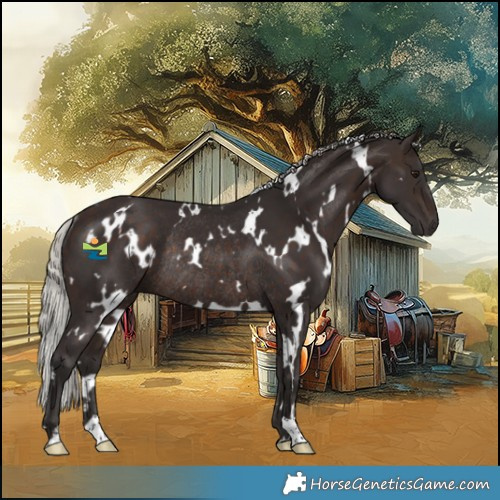 Horse Color:White Spotted Silver Brown Rabicano 