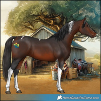 Horse Color:Bay Tobiano 