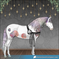 Horse Color:Nacre Watercolor Silver Smoky Black Splash Tobiano 