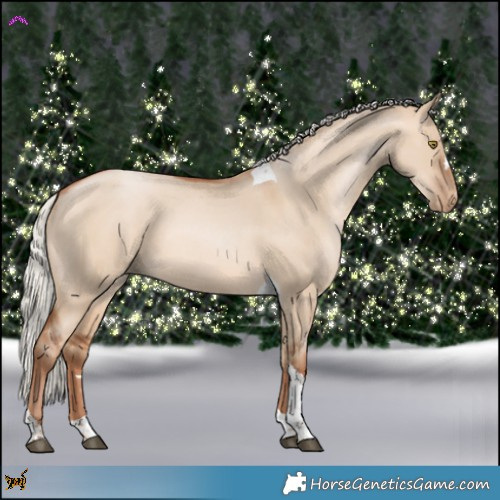 Horse Color:Silver Bay Pearl Dun Tobiano