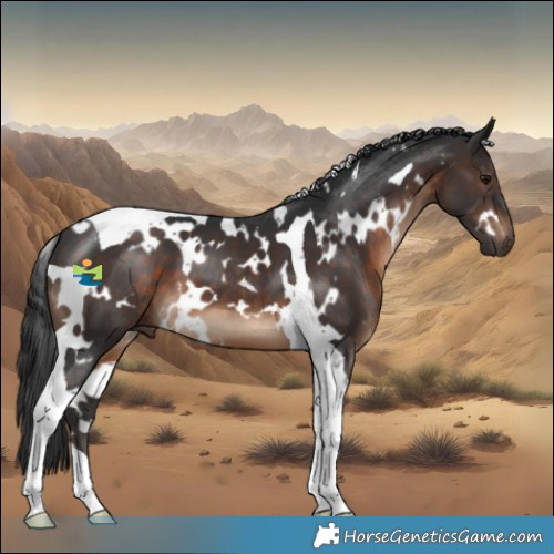 Horse Color:White Spotted Brown Tobiano 