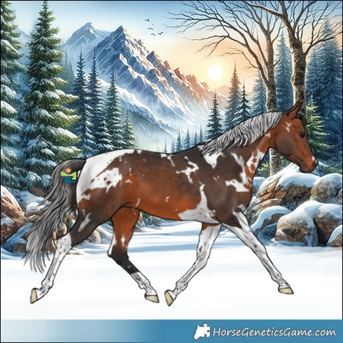 Horse Color:White Spotted Bay Tobiano 