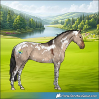 Horse Color:White Spotted Brown Dun Tobiano 
