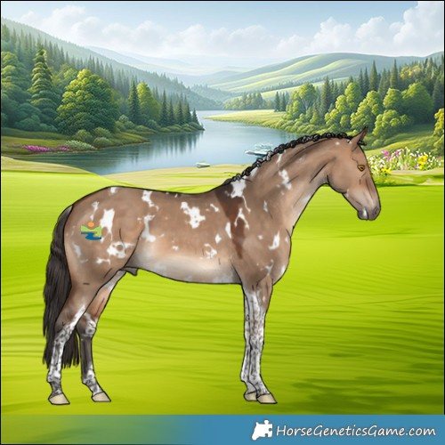 Horse Color:White Spotted Brown Dun Tobiano 