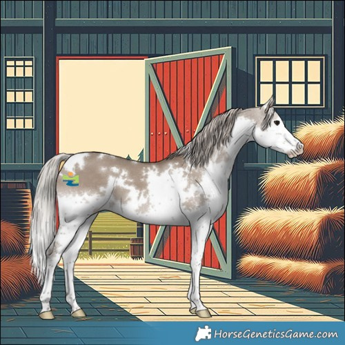 Horse Color:White Spotted Silver Grullo Splash 