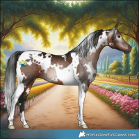 Horse Color:Gray White Spotted Bay Tobiano