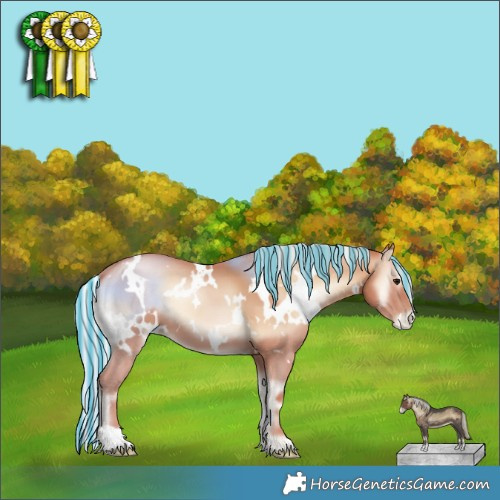 Horse Color:Painted White Spotted Silver Blue Onyx Pearl 