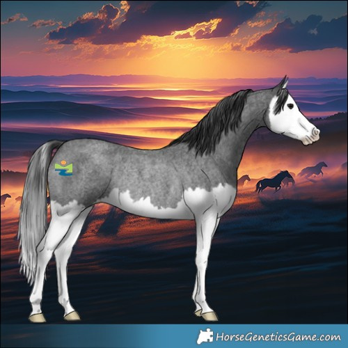 Horse Color:Blue Roan Splash Rabicano 