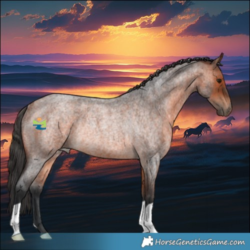 Horse Color:Bay Roan Rabicano 