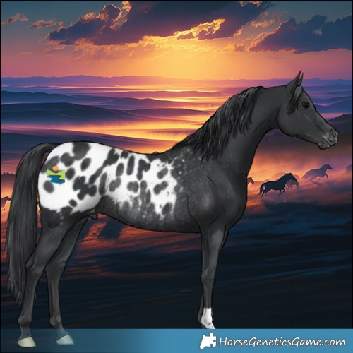 Horse Color:Black Appaloosa Rabicano 