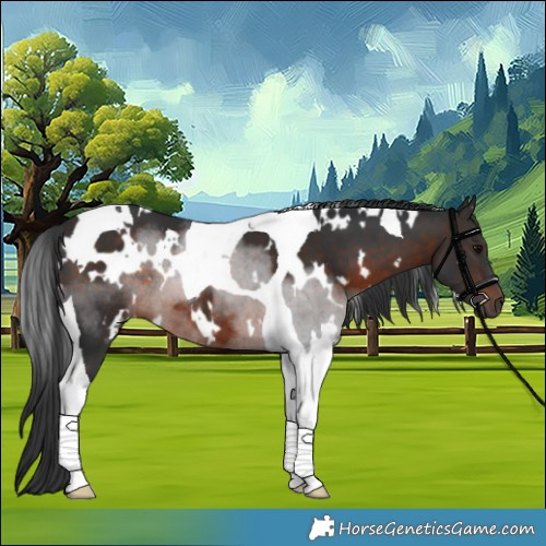 Horse Color:White Spotted Brown Tobiano 