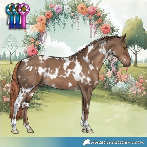 Horse Color:White Spotted Liver Red Dun 