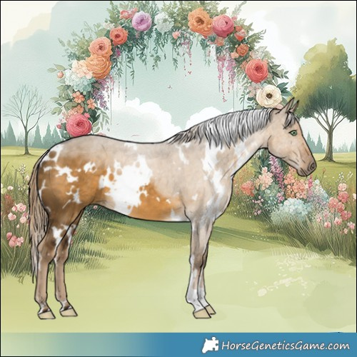 Horse Color:White Spotted Chocolate Palomino Dun