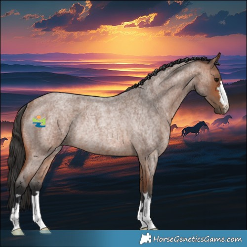 Horse Color:Bay Roan Rabicano 