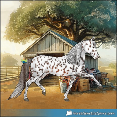 Horse Color:Powder White Brown Appaloosa 