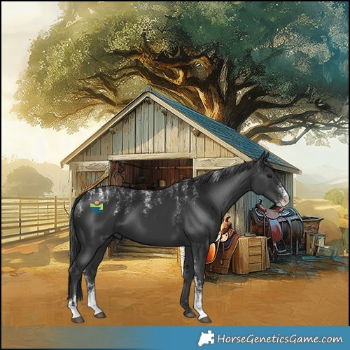 Horse Color:Powder White Black 