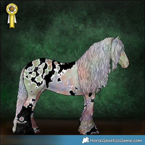 Horse Color:Nacre White Spotted Silver Grullo Varnish 