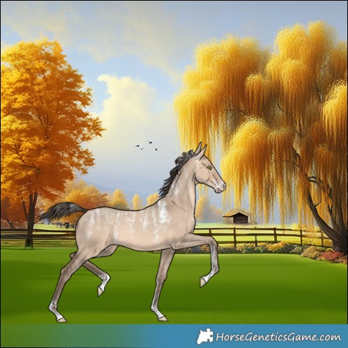 Horse Color:Powder White Amber Champagne Dun 