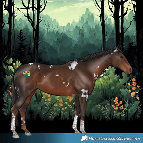 Horse Color:White Spotted Liver Chestnut Tobiano 