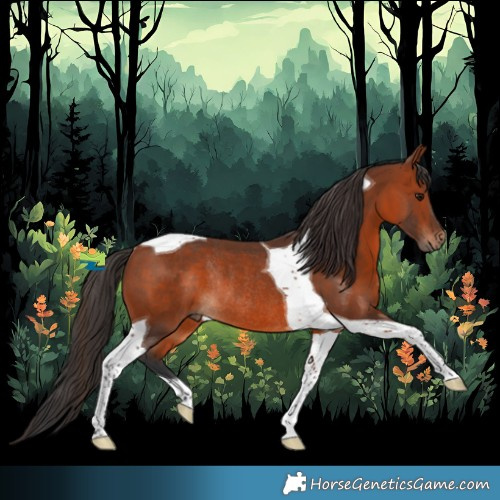 Horse Color:Bay Tobiano Rabicano 