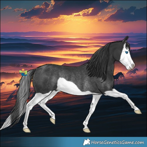 Horse Color:Black Splash Rabicano 