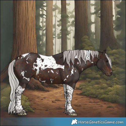 Horse Color:White Spotted Silver Brown Tobiano 
