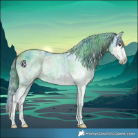 Horse Color:Nacre Watercolor White Spotted Smoky Black Splash
