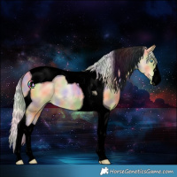 Horse Color:Void Nacre Silver Smoky Grullo Pearl Tobiano