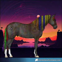 Horse Color:Painted Midnight Bay Ice Onyx