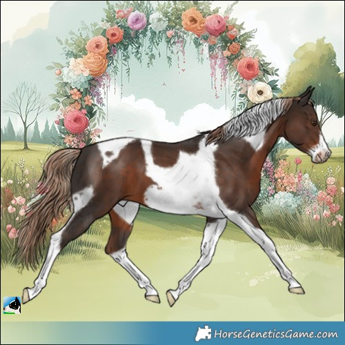 Horse Color:Liver Chestnut Tobiano Frame 
