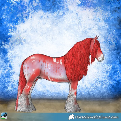 Horse Color:Watercolor White Spotted Liver Red Onyx Rabicano 