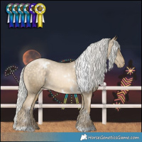 Horse Color:White Spotted Silver Buckskin Pearl Tobiano Varnish 