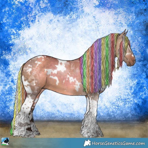 Horse Color:Painted White Spotted Silver Brown Dun Tobiano 