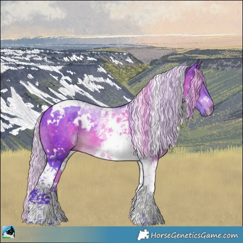 Horse Color:Watercolor White Spotted Silver Brown Tobiano 