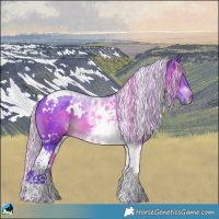 Horse Color:Watercolor White Spotted Silver Brown Tobiano 