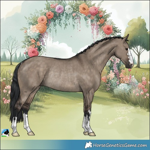 Horse Color:Brown Dun Rabicano 